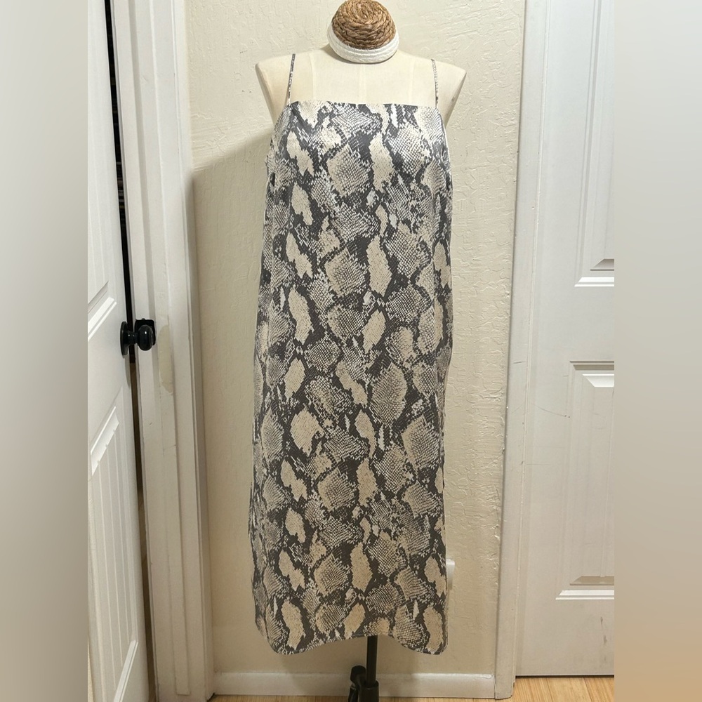 H&M Cream and Black Snakeskin Slip Dress